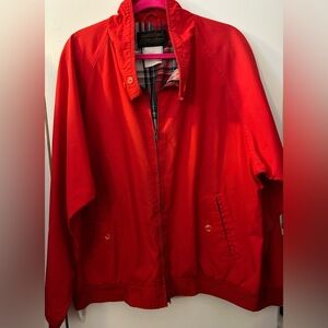 Vintage red lightweight jacket with plaid inner lining